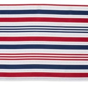 New! DII Patriotic Stripes Table Runner, 14x108, Red, White, & Blue set of 2!
